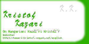 kristof kazari business card